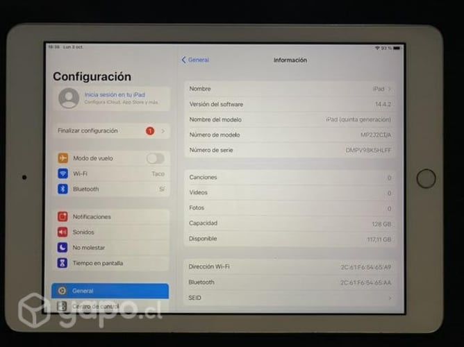 IPad 5ta generación 128gb como nuevo
