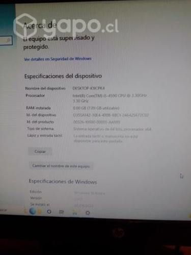 Computadora HP icore5 8 de RAM