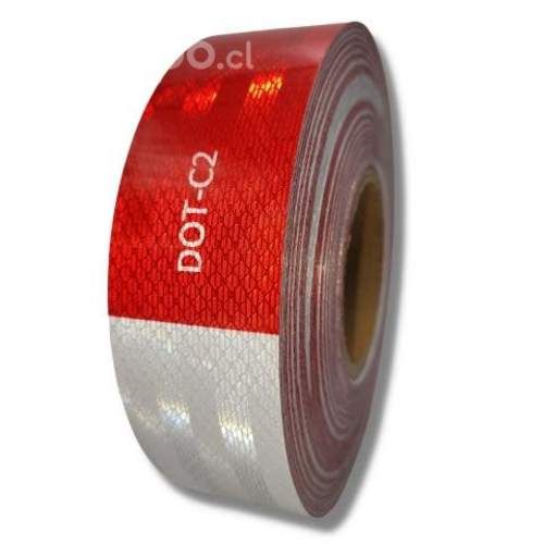 Cinta Reflectante Seguridad Rojo Blanco 45 Mts Dot