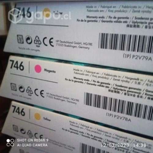 Tintas hp 746 colores originales de 300ml