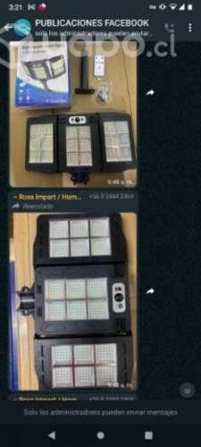 Luz Led Triple Solar Aplique 648 Led + Soporte W78