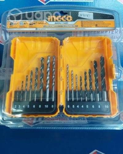 Juego de 16 brocas de Metal, mampostería y madera