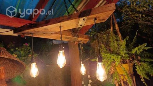 Lámpara colgante rústica artesanal tipo V