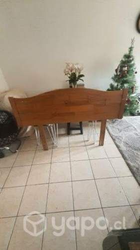 Respaldo de madera 2plazas y 2 cómodas de madera