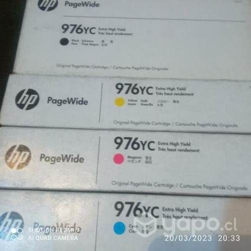 Pack de tintas hp 976y colores originales