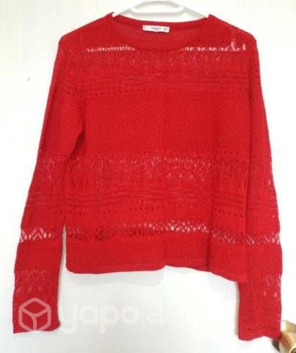 Sweater tejido, calado, tela delgada, como nuevo
