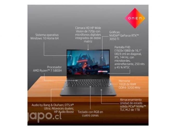 Notebook Gamer HP Omen Modelo 16-c0507la