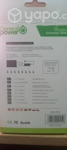 Cargador universal noteboock 45W
