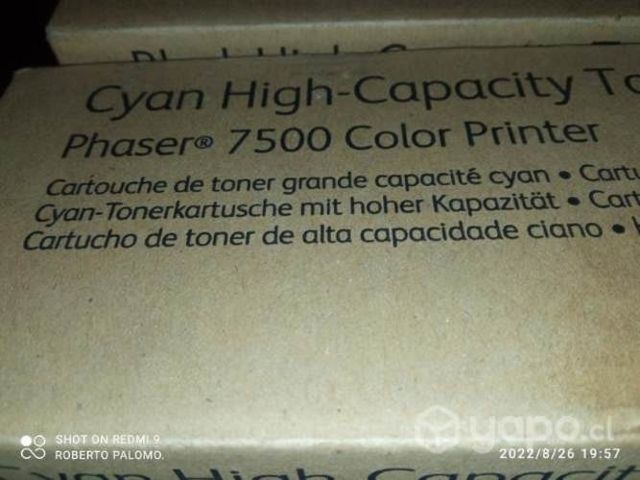 Toner phaser xerox 7500 cyan original de alta