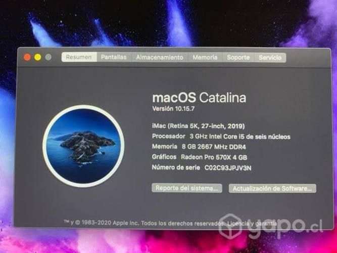 IMac 27-inch Retina 5k 2019 COMO NUEVO