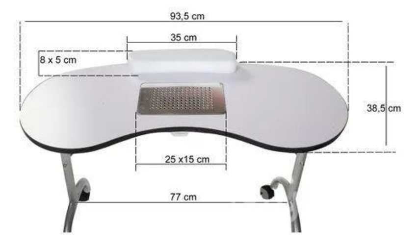 Mesa Manicure Portátil Plegable Con Aspirador