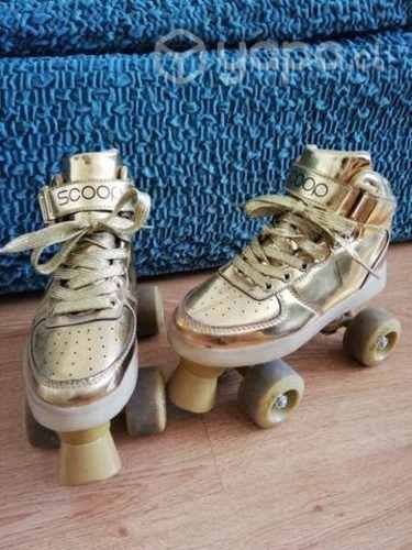 Patines dorados con luces