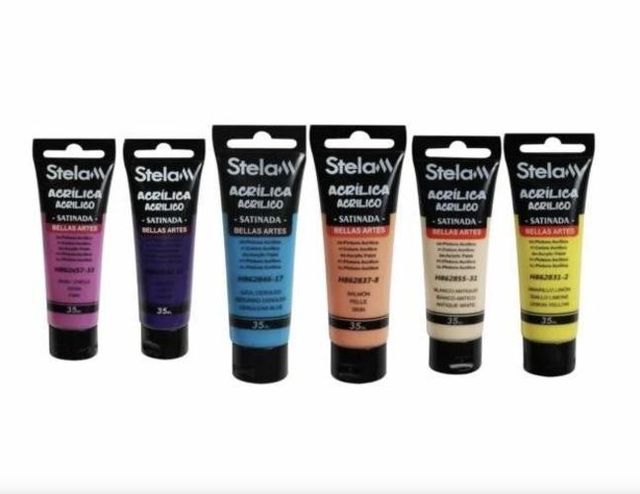 Set Pinturas Acrílicas Satinadas 6 Unidades Bellas