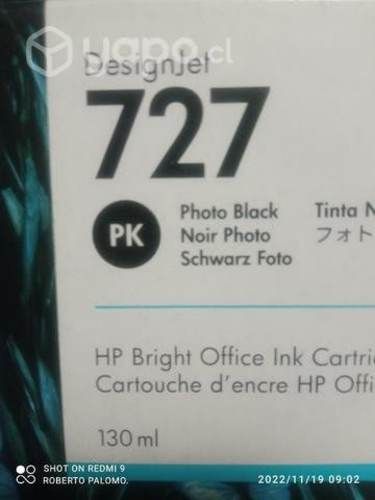 Tintas HP 727 colores originales de 130ml