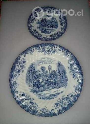 Platos porcelana Inglesa 25 y 16 cm diametro