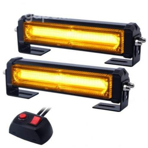 Kit de 2 Balizas Barras LED COB Ámbar con Switch