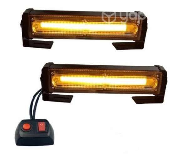Kit de 2 Balizas Barras LED COB Ámbar con Switch