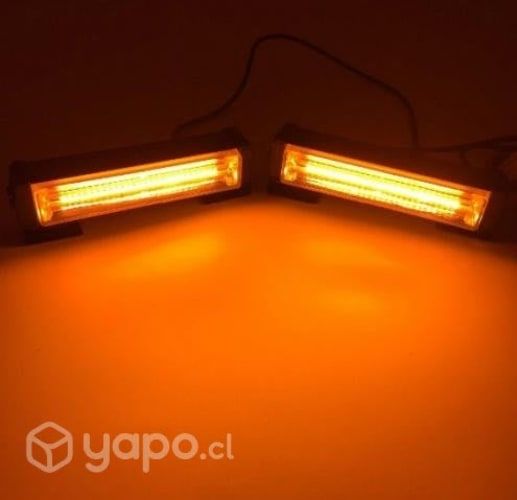 Kit de 2 Balizas Barras LED COB Ámbar con Switch