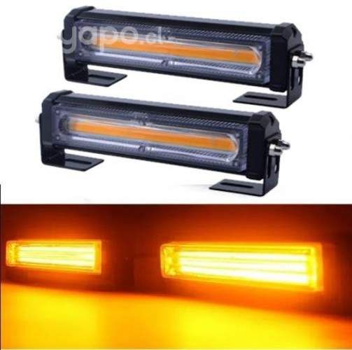 Kit de 2 Balizas Barras LED COB Ámbar con Switch