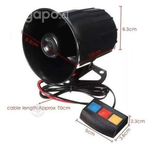Bocina Sirena de 3 Tonos 12v Para Moto Auto etc
