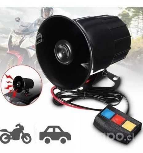 Bocina Sirena de 3 Tonos 12v Para Moto Auto etc