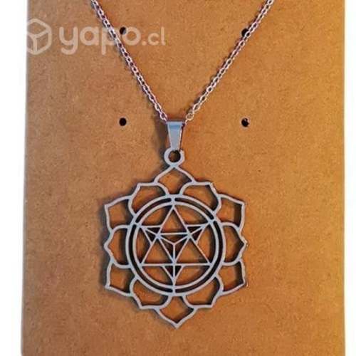 Merkabah geometría sagrada mandala colgante collar