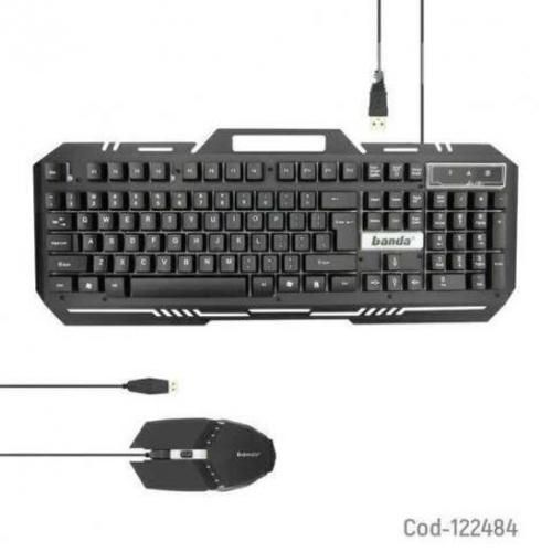 Teclado + mouse gamer usb con luz led. marca band