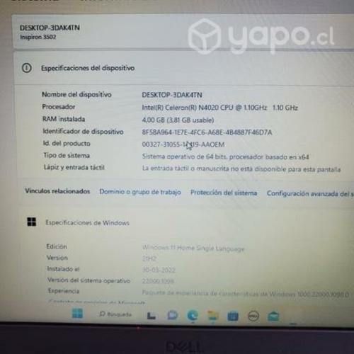 Notebook 2022 como nuevo