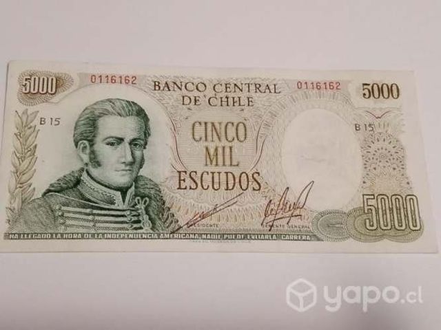 Billete de 5.000 escudos. Chile