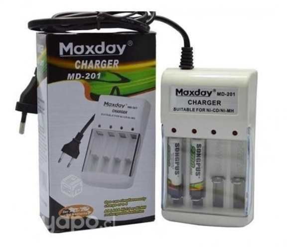 Cargador de Pilas Baterias AA/AAA Maxday MD-201