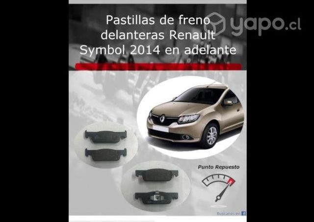 Pastillas de freno Renault Symbol 2014 en adelante