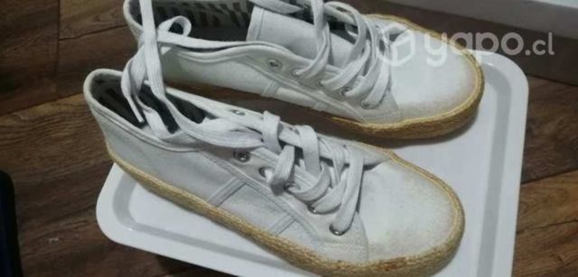 Zapatillas lona blanca con cañamo NUEVAS 37