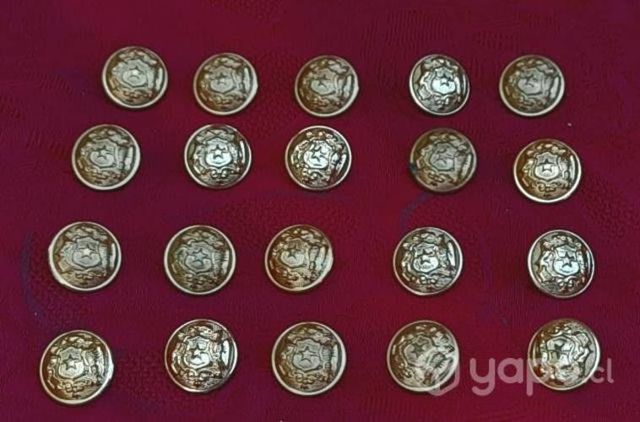 Botones dorados grandes con escudo nacional