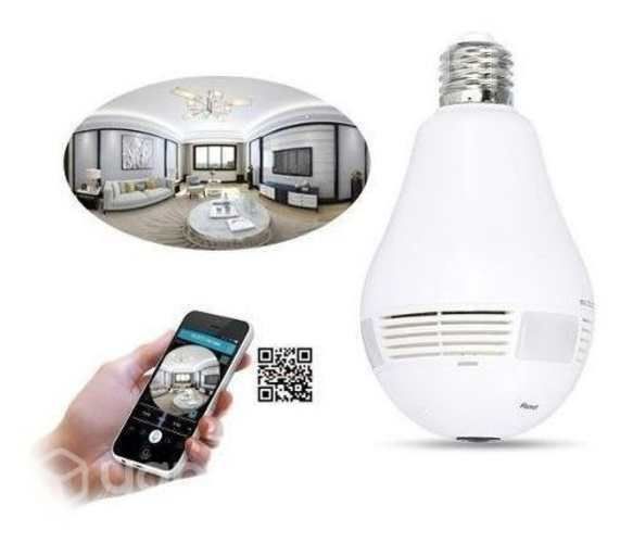 Camara Seguridad Ampolleta HD IP Wifi Ojo Pez 360°