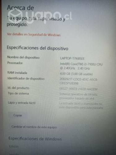 Laptop sin detalles por renovacion