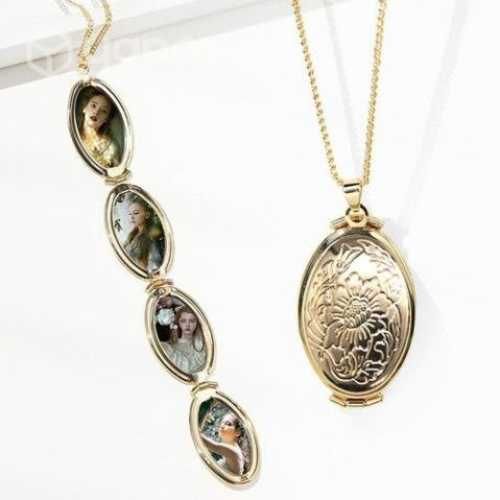 Collar Relicario Porta Fotos Con Capacidad De 4