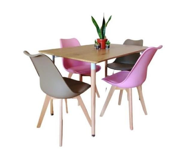 Juego mesa comedor cuatro puestos rectangular