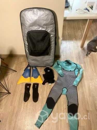 Traje neopreno; Equipo de bodydoard; Tabla; Aletas