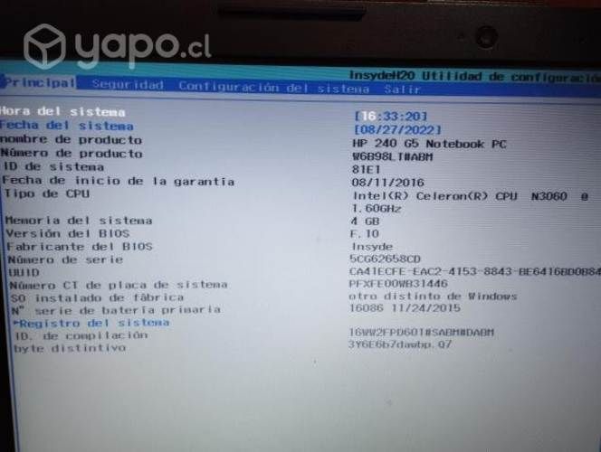 NOtebook HP 240 g5 DDR3 4 gb Ram HD 500 gb