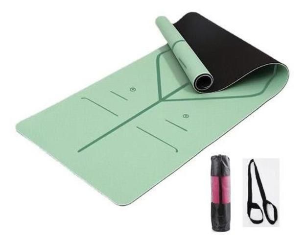 Yoga Colchoneta 8mm Doble Color Guías +bolso