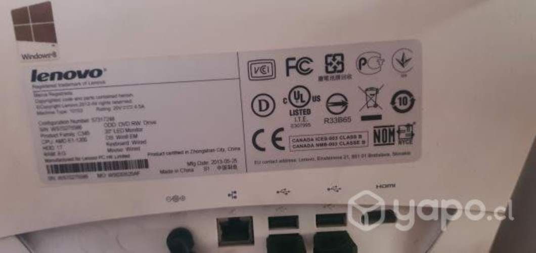 Lenovo all in one 8 en RAM