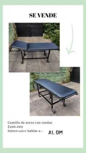 Camilla tatuador o masajista acero