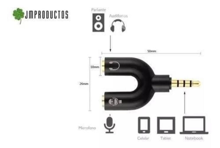 Splitter Audifono Microfono Adaptador Ps4 Jack 3.5