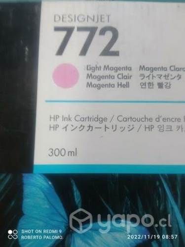 Tintas HP 772 colores originales de 300ml