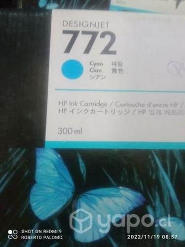 Tintas HP 772 colores originales de 300ml
