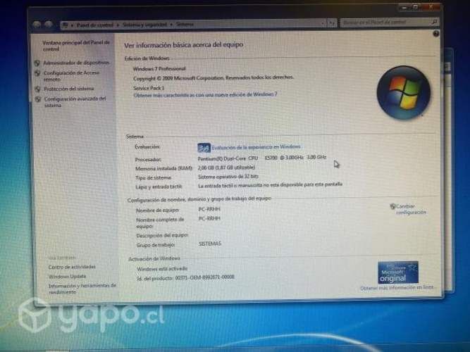 Computador Pentium de escritorio