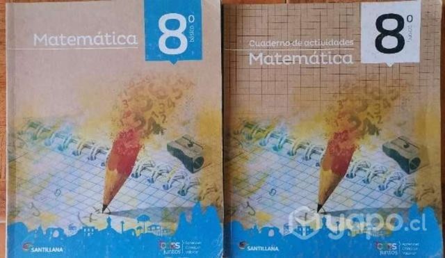 Libro y cuaderno actividades 8° básico Santillana