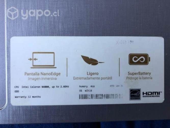 Notebook asus windows 10