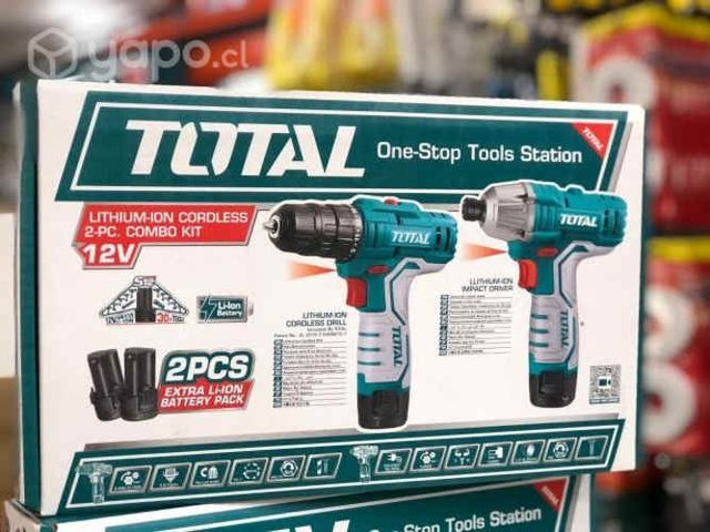 Kit Taladro + Atornillador De Impacto 12V TOTAL