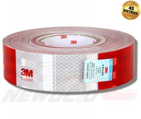 Cinta Reflectante Seguridad Rojo - Blanco 45 Mts M